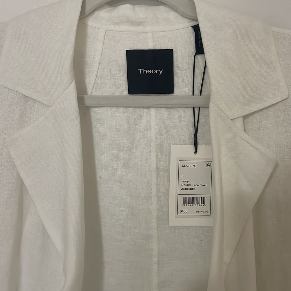White theory linen blazer - Picture 2 of 3